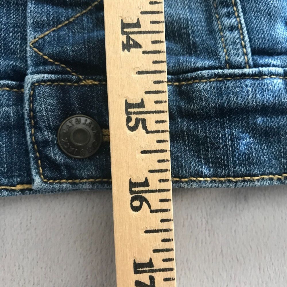 Cat & Jack Denim Jeans Jacket Unisex Kids Small Blue Boys Mindful Humble Happy - Picture 8 of 10